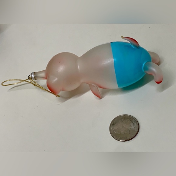 Mid Century Vtg Italian Blown Glass Piglet Christmas Tree Ornament - Picture 8 of 12